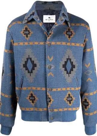 ETRO куртка-рубашка с геометричным принтом