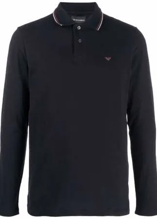 Emporio Armani рубашка поло с длинными рукавами и логотипом