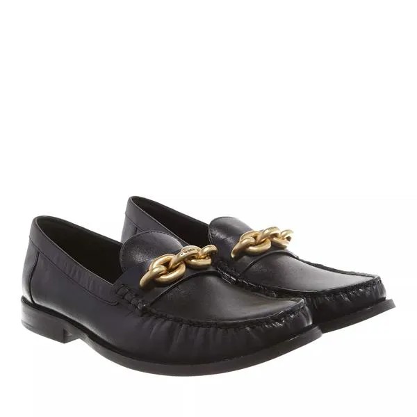 Лоферы jess leather loafer black/gold Coach, черный