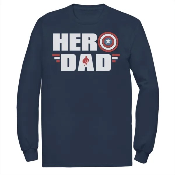 Мужская футболка с логотипом Marvel «День отца», «Капитан Америка, щит, герой, папа»
