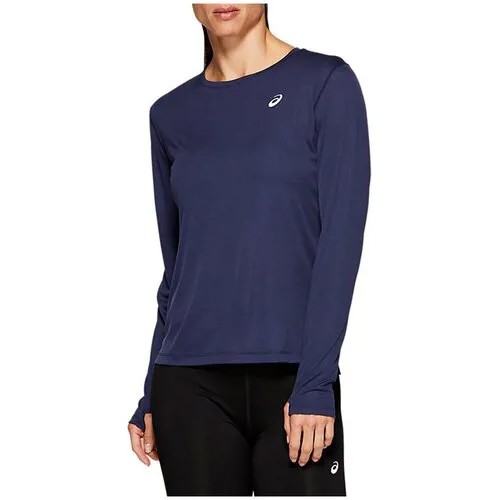 Лонгслив женский ASICS 2012A031 406 SILVER LS TOP синий полиэстер цвет синий размер S