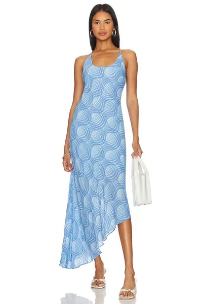 Платье миди L'Academie Sigrid, цвет Blue Wave Plaid