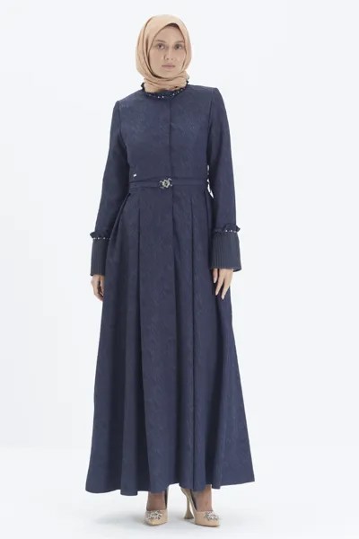 Пальто мусульманское женское Zühre 3526 синее 42 RU (товары доставляются из-за рубежа)