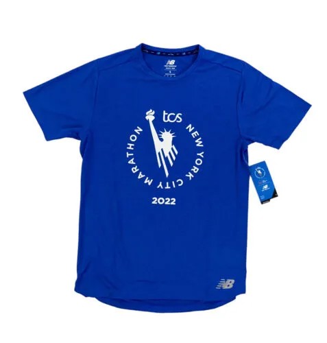 НОВИНКА New Balance 2022 TCS New York City Marathon Running Shirt Blue Mens Size S