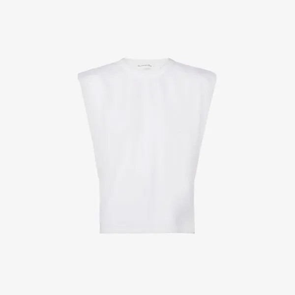 Футболка Eva из хлопкового джерси с уплотненными плечами Frankie Shop, белый