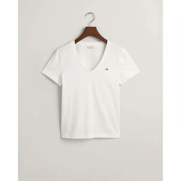 Футболка Gant Reg Shield Short Sleeve V Neck, белый