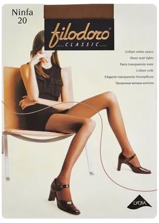 Колготки Filodoro Classic Ninfa, 20 den, размер 3, коричневый, бежевый