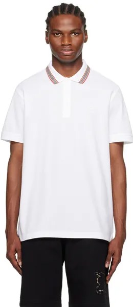 Белая рубашка-поло в полоску Burberry Icon