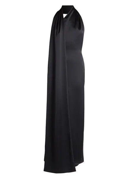 Платье-шарф с вырезом халтер Loewe, черный