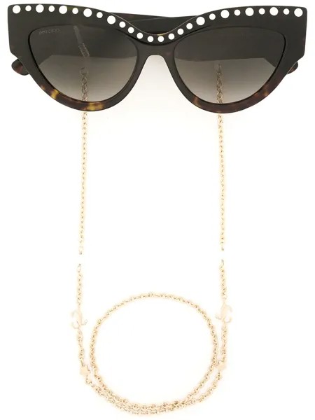 Jimmy Choo Eyewear солнцезащитные очки Sonja в оправе 'кошачий глаз'