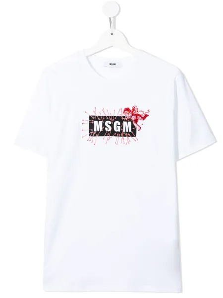 MSGM Kids футболка с принтом