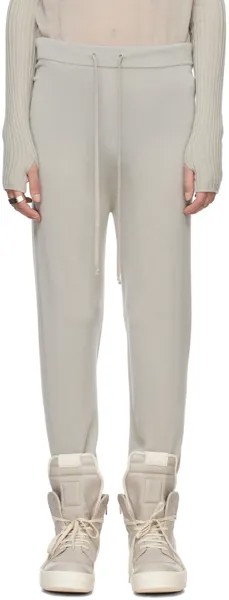 Бело-белые спортивные штаны на шнурке Rick Owens
