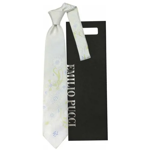 Галстук Emilio Pucci, натуральный шелк, широкий, для мужчин, серый