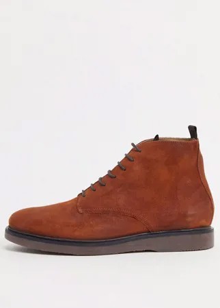 Светло-коричневые ботинки из вощеной кожи на шнуровке H by Hudson Troy-Коричневый