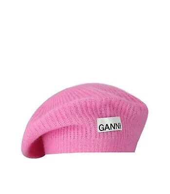 Женский шерстяной берет Ganni Pink