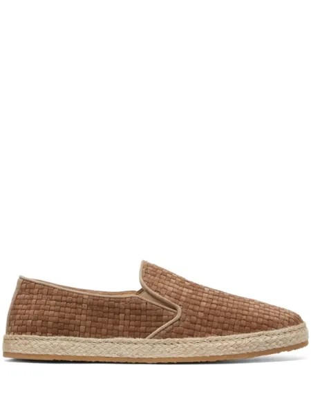Brunello Cucinelli плетеные слиперы, коричневый