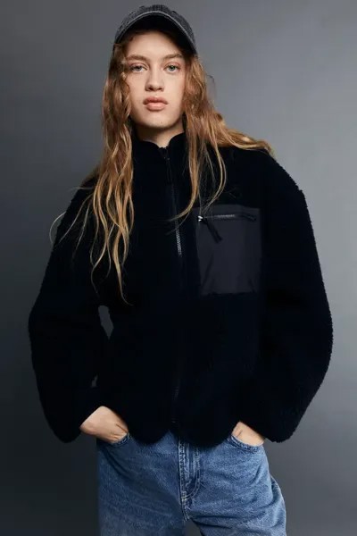 Флисовая жилетка H&M, черный