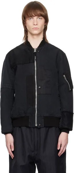 Черный бомбер на молнии Comme des Garçons Homme