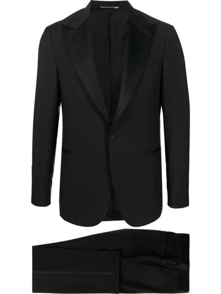 Canali костюм-двойка с однобортным пиджаком, черный
