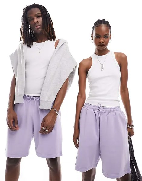 Сиреневые шорты унисекс из джерси Weekday эксклюзивно для ASOS