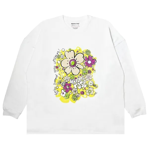 Футболка Martine Rose Oversized Long-Sleeve Tee, белый