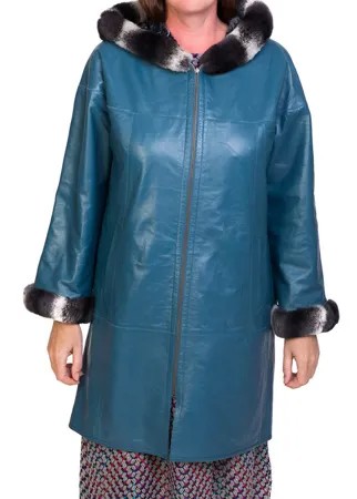 Кожаная куртка женская EXPO FUR 176.90.KPS голубая 38