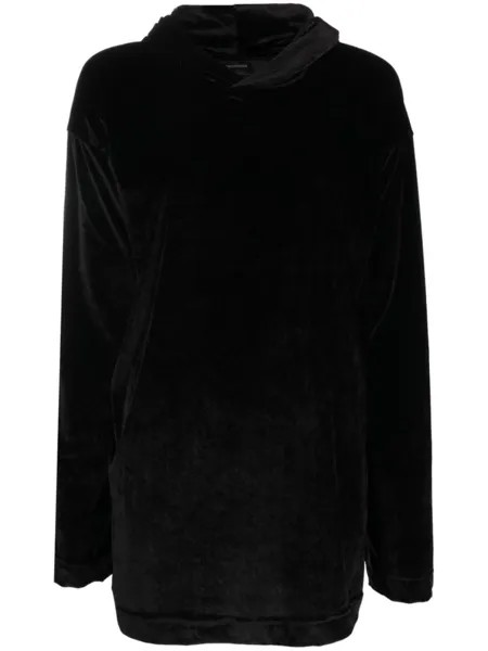 Balenciaga бархатное худи, черный