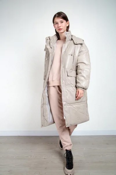 Пальто женское STOLNIK M2266 к/з (M, Черный)