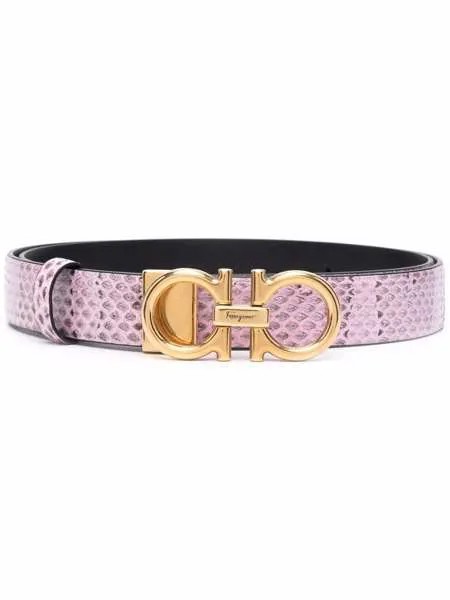 Salvatore Ferragamo фактурный ремень с декором Gancini