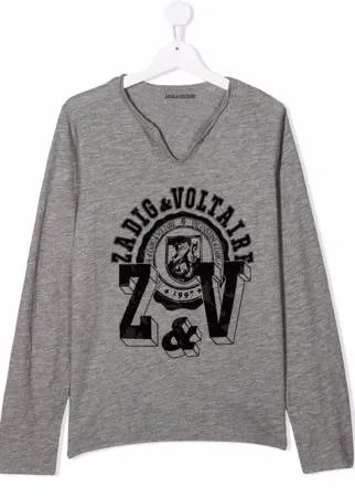 Zadig & Voltaire Kids футболка с длинными рукавами и логотипом