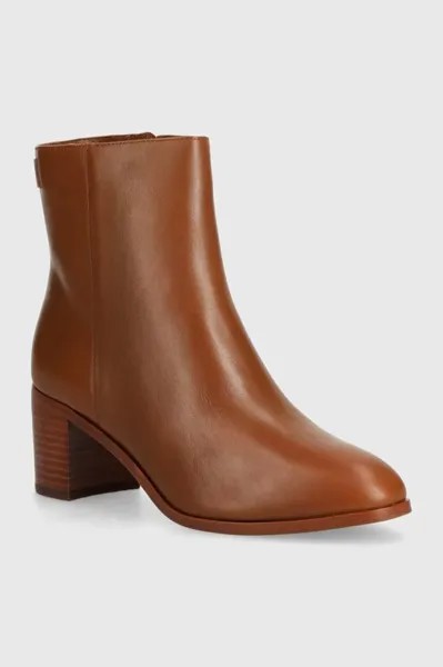 Кожаные ботильоны Cassie Lauren Ralph Lauren, коричневый
