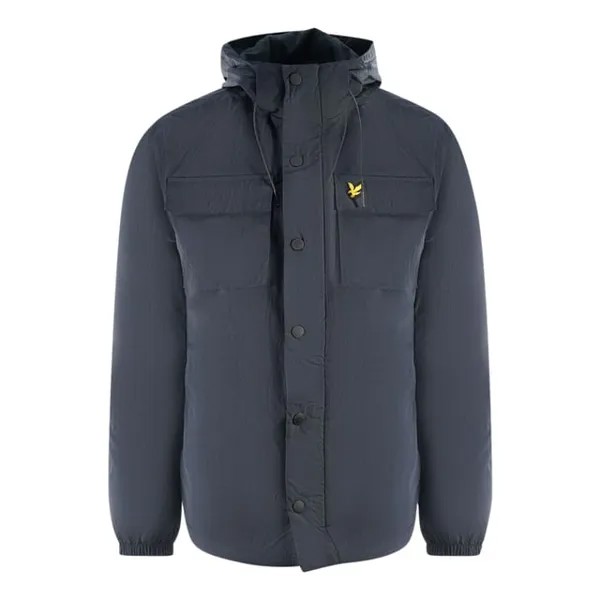 Темно-Синяя куртка с капюшоном и карманом Lyle & Scott, синий