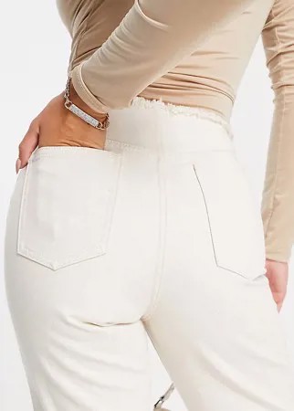 Прямые джинсы в стиле 90-х цвета экрю ASYOU-Белый