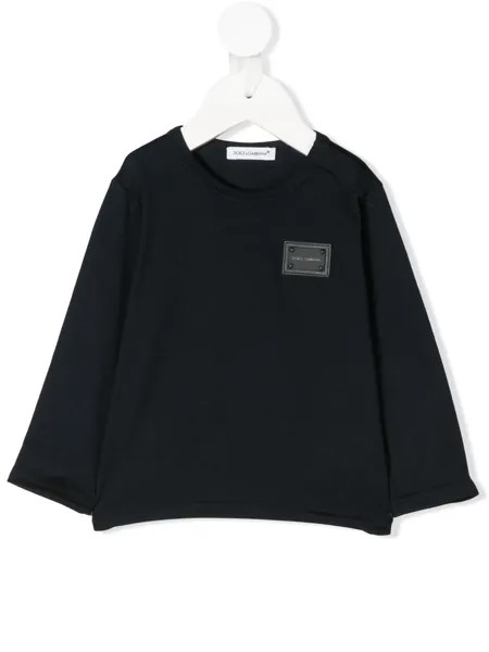 Dolce & Gabbana Kids logo patch long sleeve top