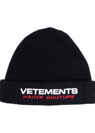 VETEMENTS шапка бини с вышитым логотипом