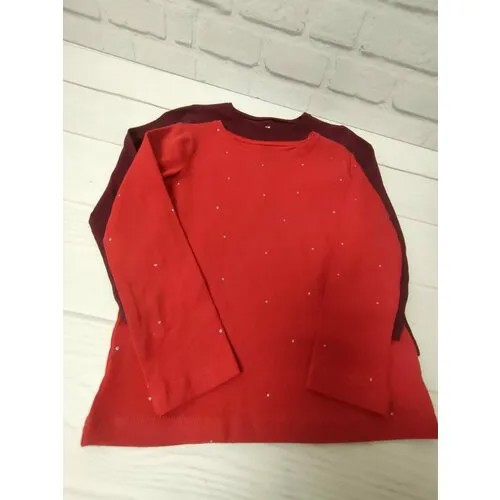Лонгслив H&M, 2шт., размер 98/104, бордовый, красный