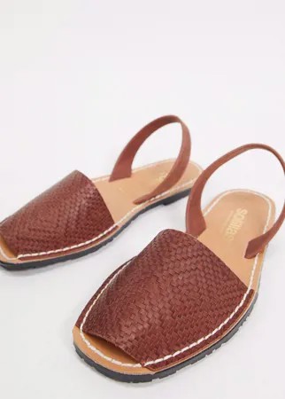 Коричневые кожаные сандалии Solillas-Коричневый цвет