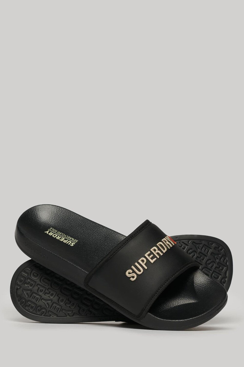 Веганские шлепанцы для бассейна из брезента Superdry, черный