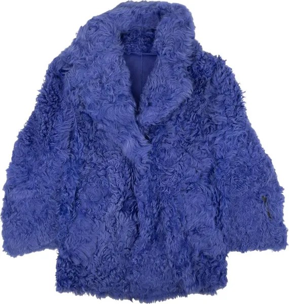 Пальто Off-White Shearling Fur Coat Blue, синий