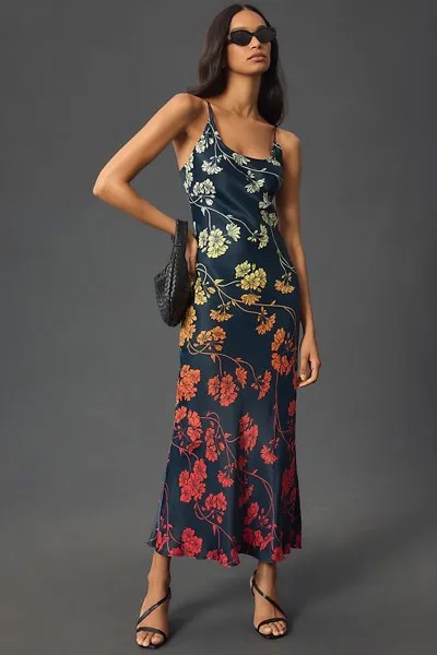 Платье миди Elva с комбинацией, темно-бирюзовый