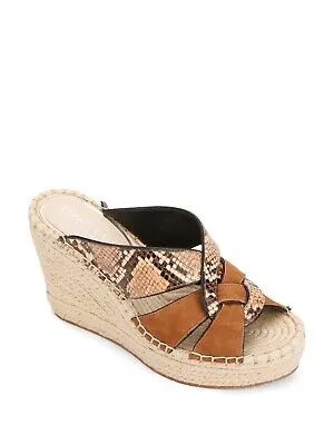 KENNETH COLE NEW YORK Женские коричневые туфли-мюли на танкетке Olivia со змеиной кожей 7,5