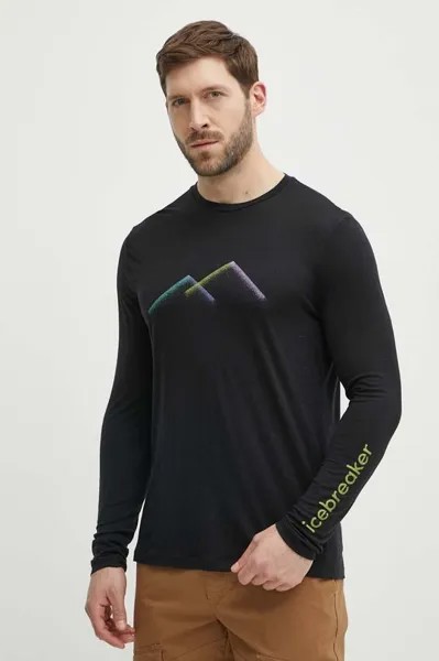 Спортивный лонгслив Merino Tech Lite Icebreaker, черный