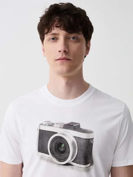 Футболка с принтом «Фотокамера» Ovs, цвет optical white