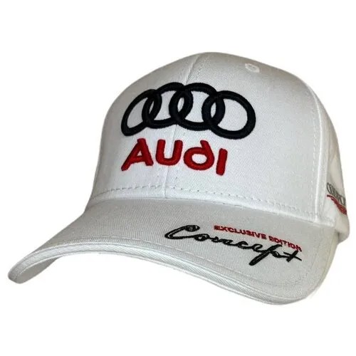Бейсболка Audi Бейсболка Ауди кепка, размер 55-58, белый