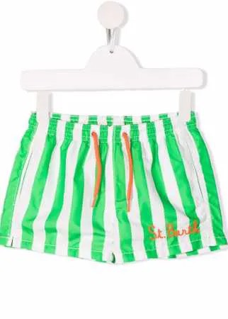MC2 Saint Barth Kids плавки-шорты в полоску с вышитым логотипом