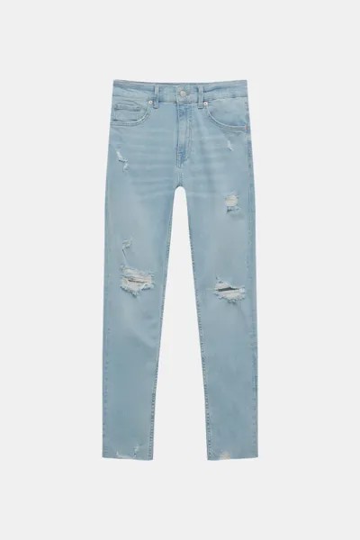 Джинсы мужские Pull&Bear PUL550681843 голубые 38 EU. Доставка из-за рубежа.