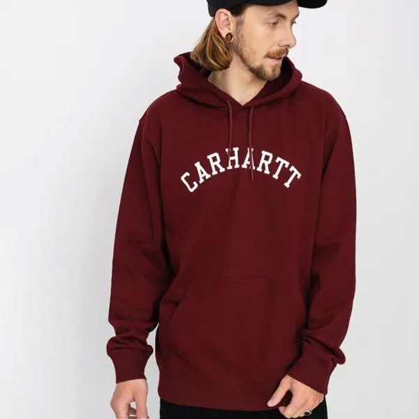 Худи CARHARTT WIP Hooded University Sweatshirt Bordeaux/White 2020