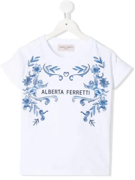 Alberta Ferretti Kids укороченная футболка с логотипом