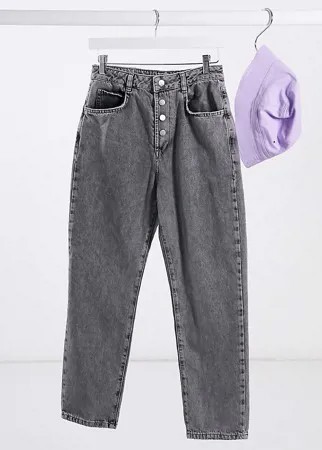 Серые джинсы в винтажном стиле с пуговицами Reclaimed Vintage inspired The '91-Черный