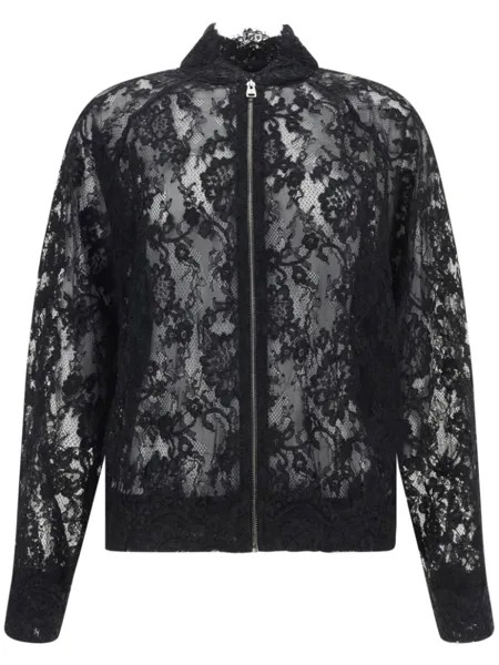 Ermanno Scervino куртка-бомбер с цветочным кружевом, черный